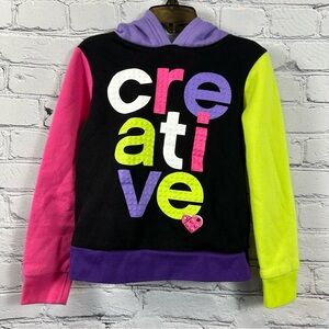 Lego Girl’s “Creative” Hoodie Colorblock Sweatshirt Black, Pink, Green Purple S